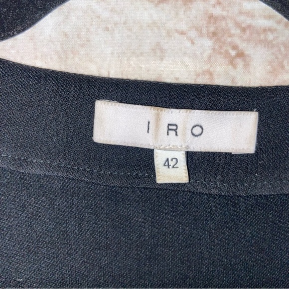 IRO Anicie Front Lace-Up Virgin Wool Blend Mini Dress Black Size 42/US 10 - Picture 5 of 6